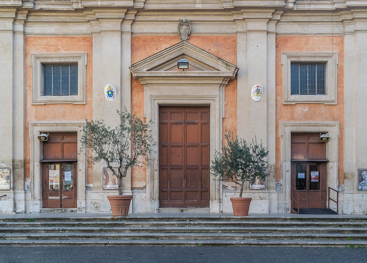 Facade of San Francesco a Ripa in Trastevere, Rome.