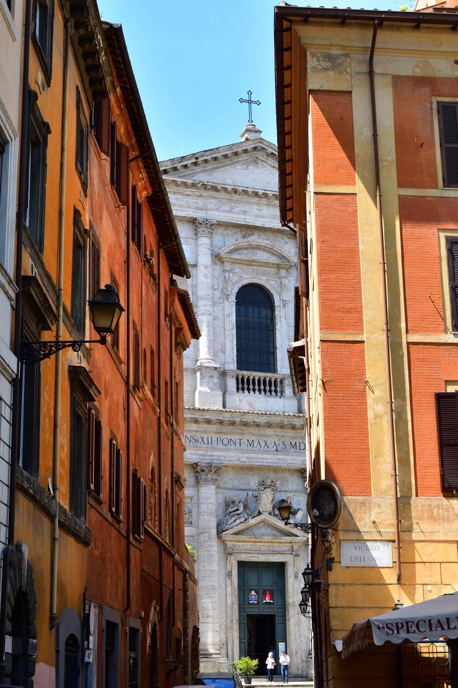 San Giovanni dei Fiorentini seen from Via del Consolato in Rome.