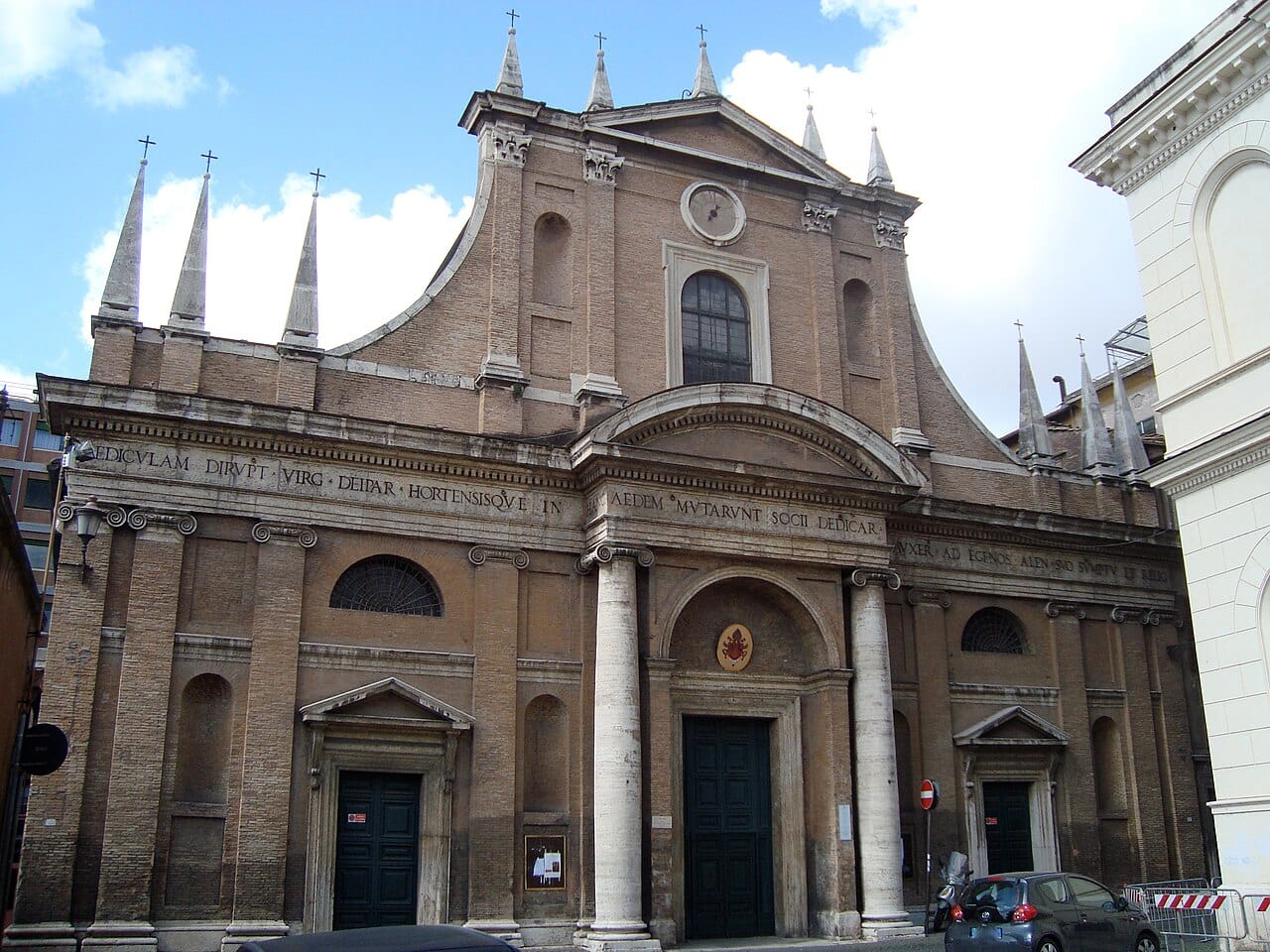 Facade of Santa Maria dell Orto in Trastevere, Rome.