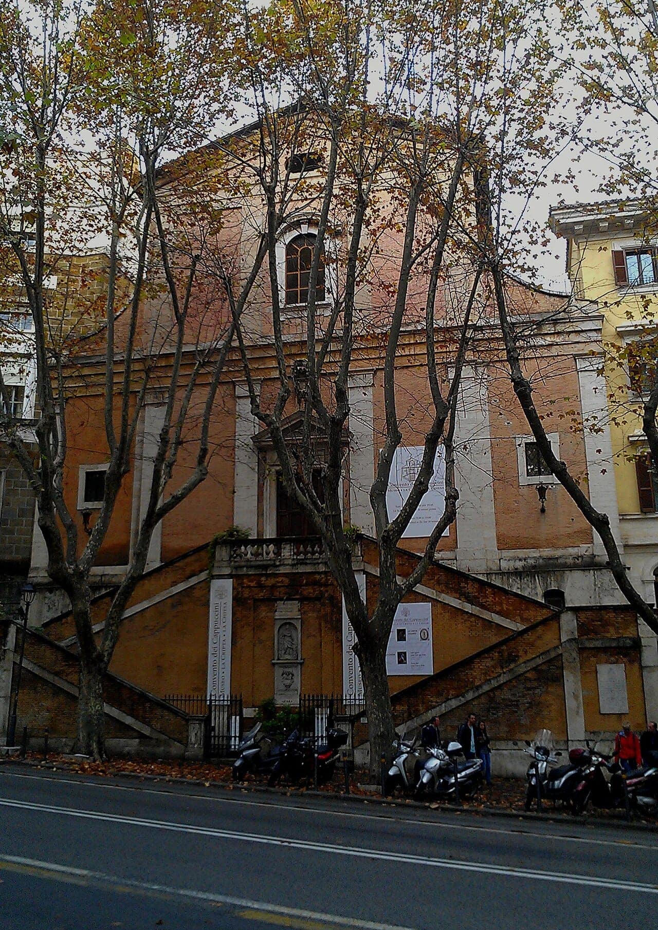 Exterior of Santa Maria della Concezione dei Cappuccini on Via Veneto in Rome.