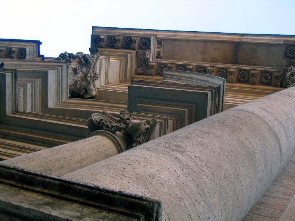 Facade of Santa Maria in Campitelli in Rome.