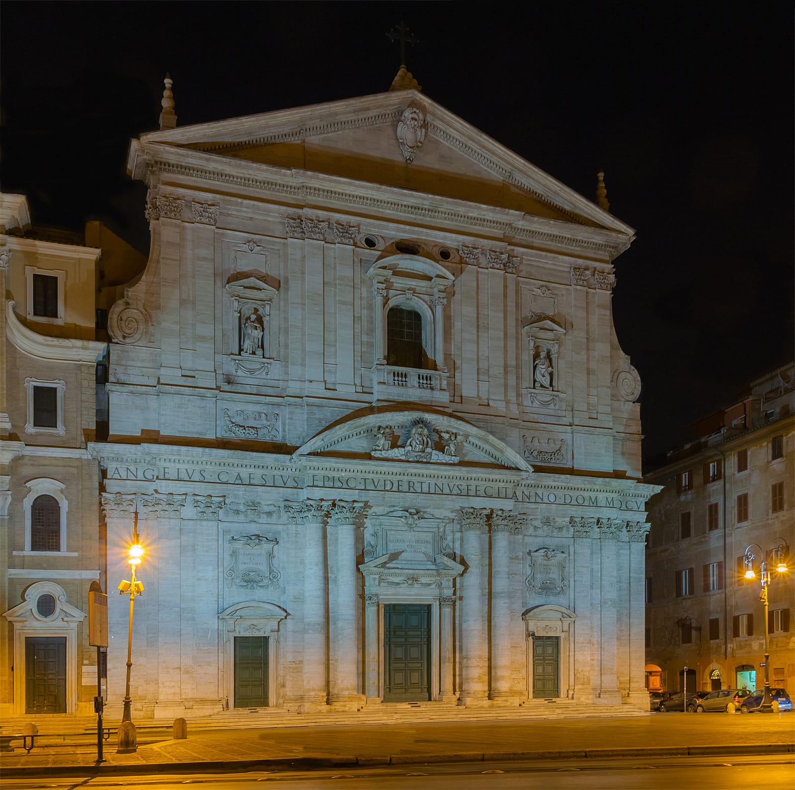 Facade of Santa Maria in Vallicella, the Chiesa Nuova, in Rome.
