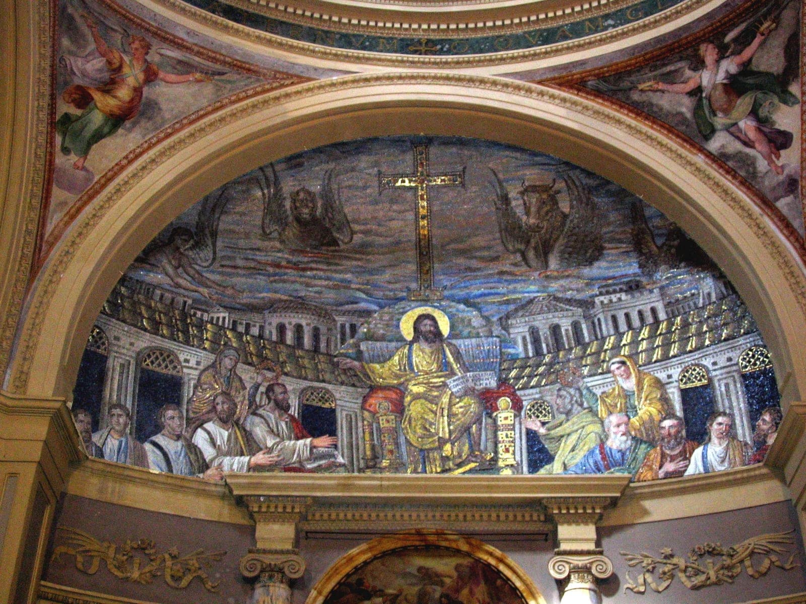 Apse mosaic in Santa Pudenziana in Rome.